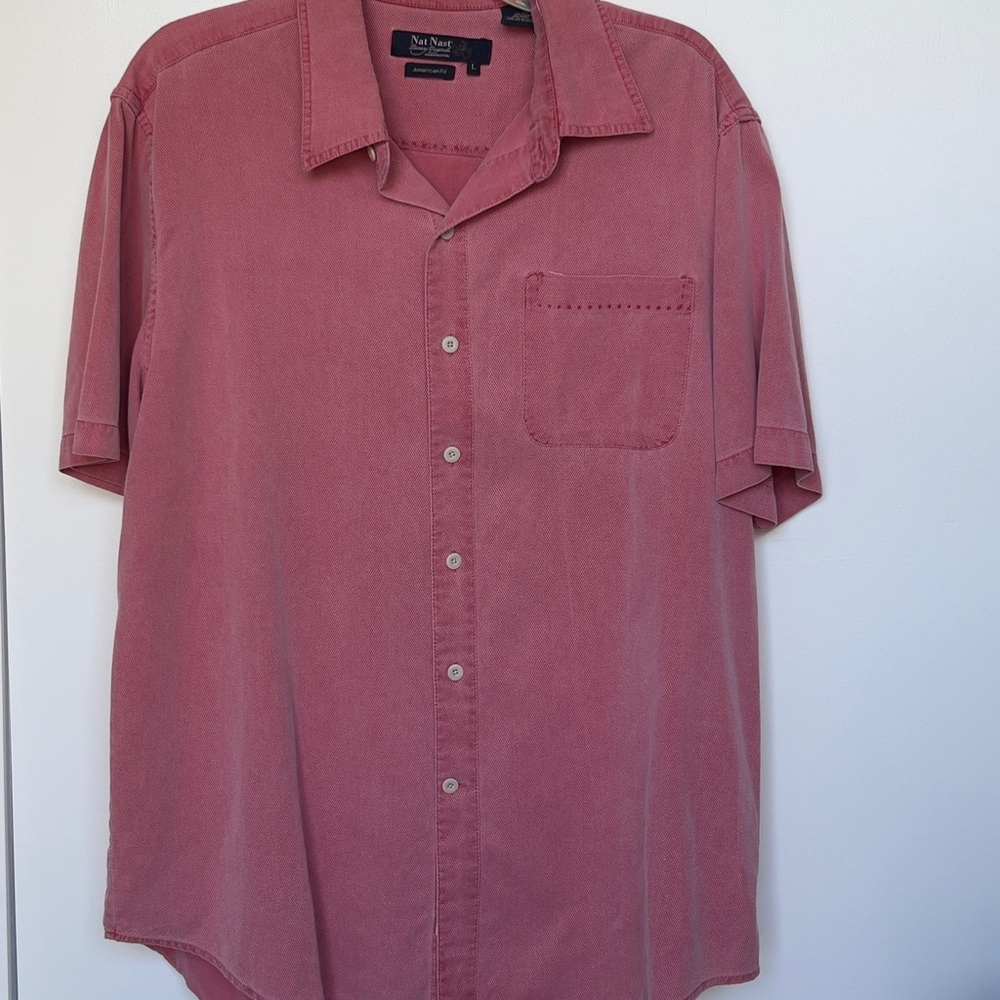 Nat Nast Men’s Short Sleeve Button-Up Shirt - Dusty Rose